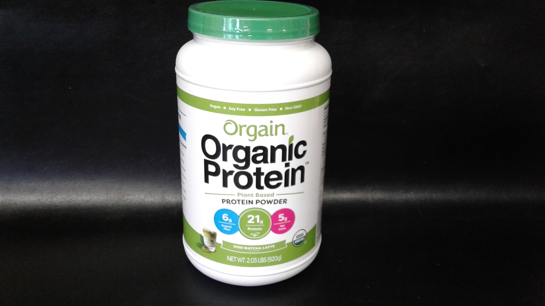 Orgain Organic Protein Plant Based Protein Powder 2.03 lbs Iced Matcha Latte