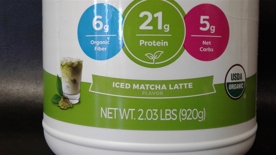 Orgain Organic Protein Plant Based Protein Powder 2.03 lbs Iced Matcha Latte