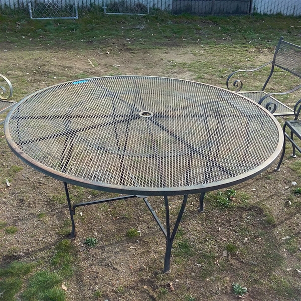Heavy Duty Wrought Iron Patio Set with 6 Chairs