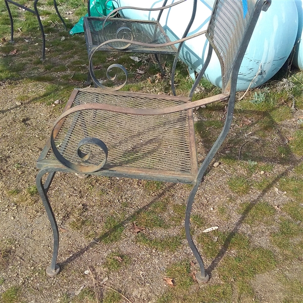 Heavy Duty Wrought Iron Patio Set with 6 Chairs