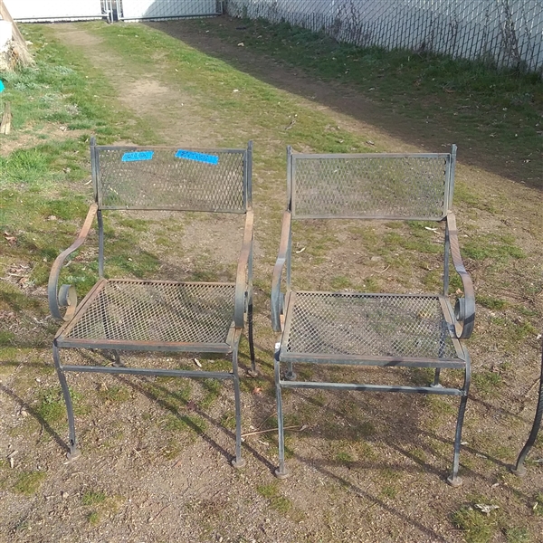 Heavy Duty Wrought Iron Patio Set with 6 Chairs
