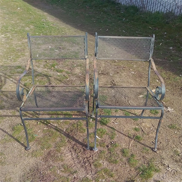 Heavy Duty Wrought Iron Patio Set with 6 Chairs