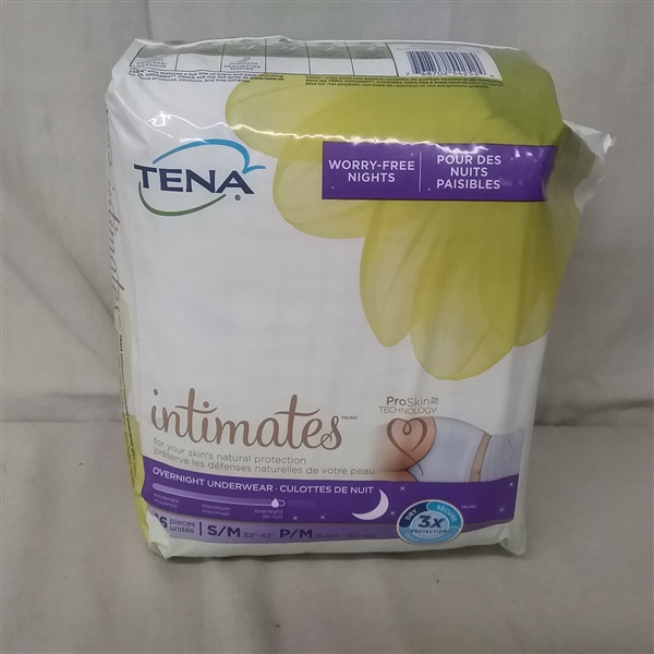 TENA INTIMATES  OVERNIGHT UNDERWEAR S/M 16 CT