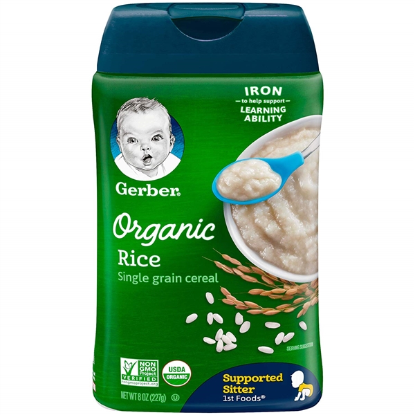 Gerber Baby Cereal Organic Rice Cereal, 8 Ounces (Pack of 6)