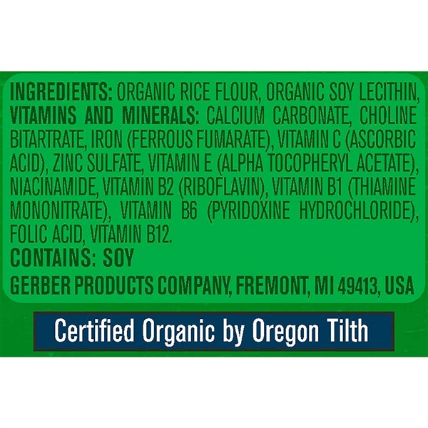 Gerber Baby Cereal Organic Rice Cereal, 8 Ounces (Pack of 6)