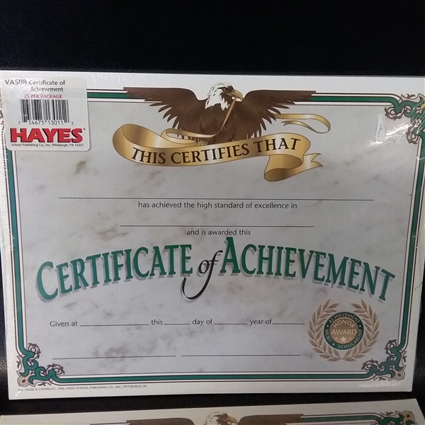 Achievement and Honor Roll Award Certificates