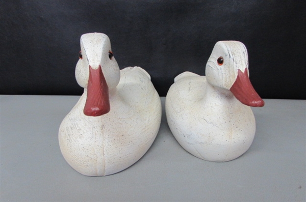 PAIR OF HANDCARVED & PAINTED WOODEN DUCKS