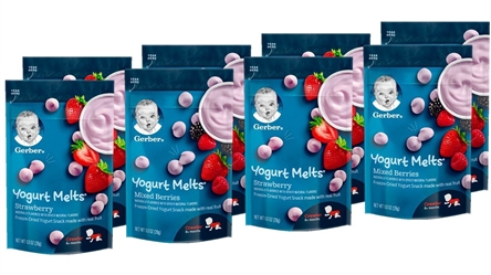 Gerber Yogurt Melts, Strawberry & Mixed Berry, 8 Count