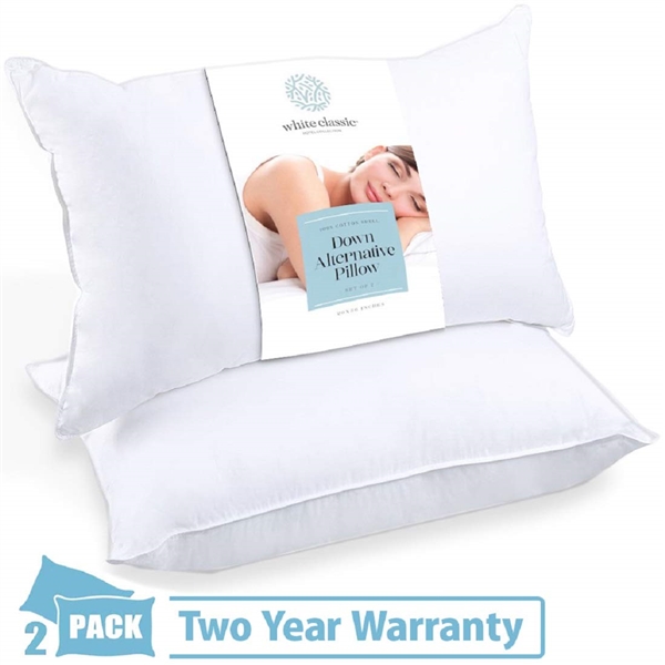 White Classic Luxury Bed Pillow for Sleeping Down Alternative Hotel Pillow 