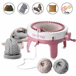 Knitting Machine, Smart Weaving Loom Knitting Round Loom, Knitting Board Rotating Double Knit Loom Machine, 40 Needles Knitting Loom Machines Weaving Loom Kit for Adults and Kids