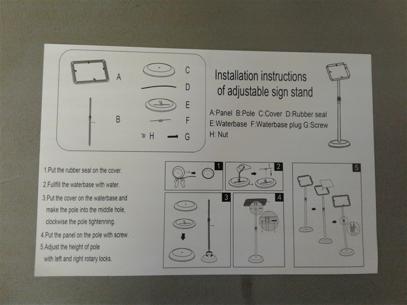 Adjustable Sign Stand Silver