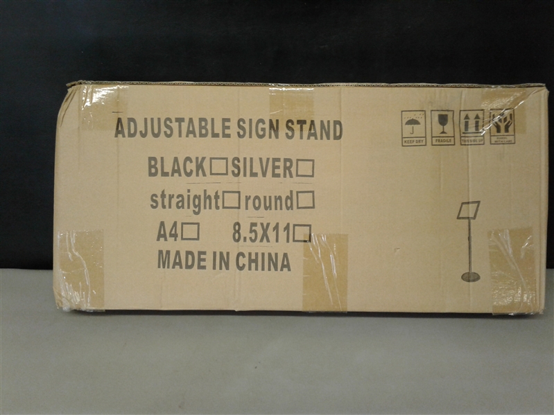 Adjustable Sign Stand Silver