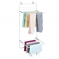 mDesign Long Metal Lightweight Over Door Laundry Drying Rack