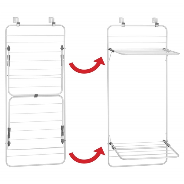 mDesign Long Metal Lightweight Over Door Laundry Drying Rack