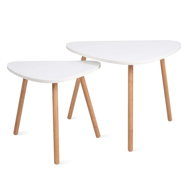 HOMFA Nesting Coffee End Tables Modern Furniture Decor Set of 2 