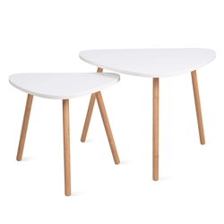 HOMFA Nesting Coffee End Tables Modern Furniture Decor Set of 2 