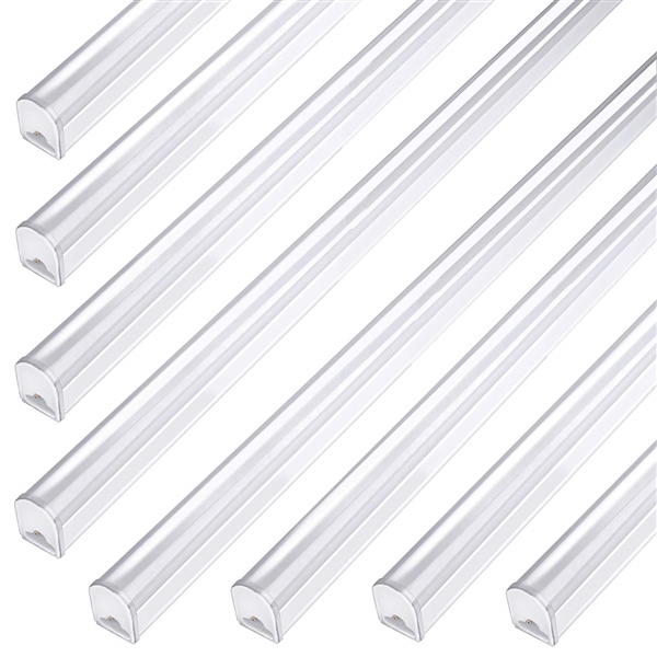 8 Pack LED T5 Integrated Single Fixture LED Shop Light 4FT Corded Electric with Built-in ON/Off Switch