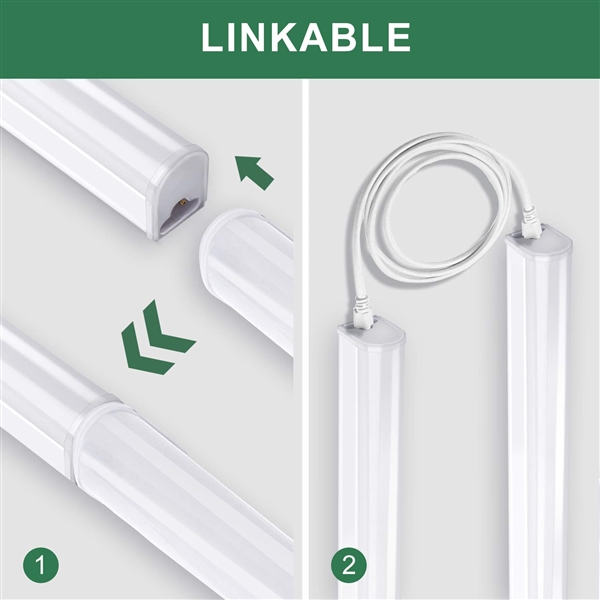 8 Pack LED T5 Integrated Single Fixture LED Shop Light 4FT Corded Electric with Built-in ON/Off Switch