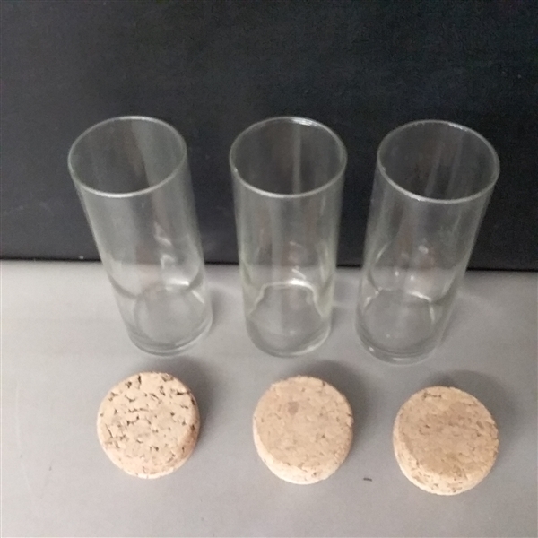 3 Jars with Cork Lids