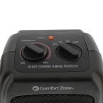 Comfort Zone 750/1,500-Watt Ceramic Electric Portable Heater with Thermostat and Fan in Black