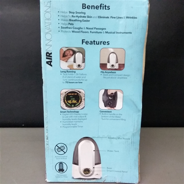 Air Innovations 1.4 Gal. Clean Mist SMART Humidifier for Large Rooms Up To 400 sq. ft.