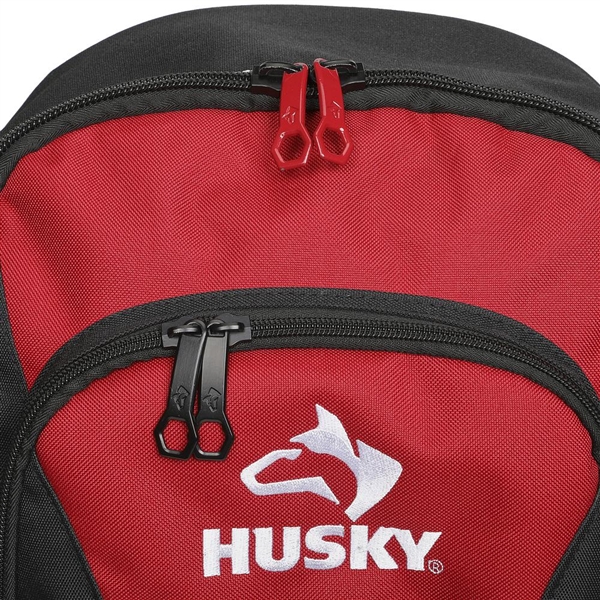 Husky 18 in. Rubber Bottom Tool Backpack in Red
