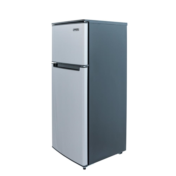 Magic Chef 4.5 cu. ft. 2 Door Mini Fridge in Stainless Look with Freezer