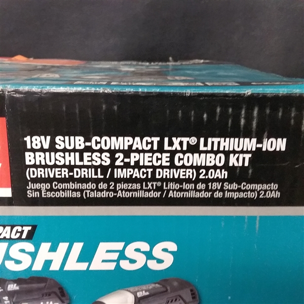 Makita 18-Volt LXT Lithium-Ion Sub-Compact Brushless Cordless 2-piece Combo Kit (Driver-Drill/ Impact Driver) 2.0Ah