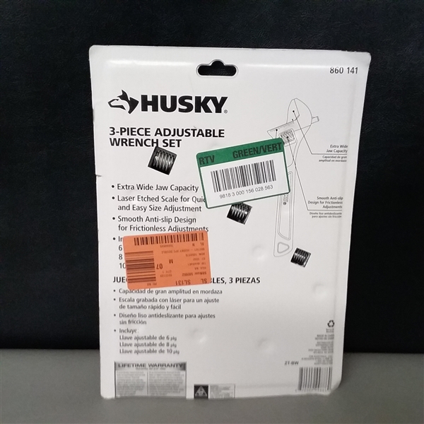 Husky Adjustable wrench set(3-Piece)