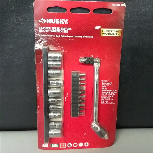 Husky 21-Piece Speed Swivel Hex Bit Wrench Set