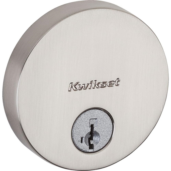 Kwikset Uptown Satin Nickel Single Cylinder Deadbolt featuring SmartKey Security