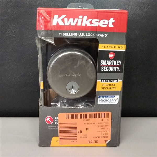 Kwikset Uptown Satin Nickel Single Cylinder Deadbolt featuring SmartKey Security