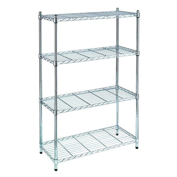 HDX 54 in. H x 36 in. W x 14 in. D 4-Tier Wire Shelving Unit in Chrome