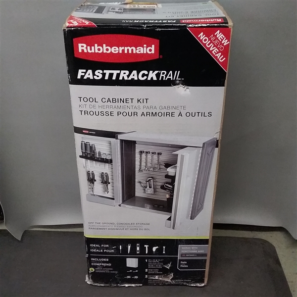Rubbermaid FastTrack Garage 24 in. H x 24 in. W x 10-1/2 in. D Tool Cabinet Kit Rail Storage System (5-Piece)