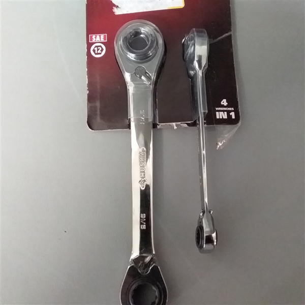 Husky SAE Quad Drive Ratcheting Wrench Set (2-Piece)