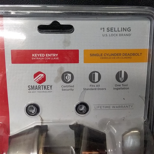 Kwikset Balboa Satin Nickel Exterior Entry Door Lever and Single Cylinder Deadbolt Combo Pack