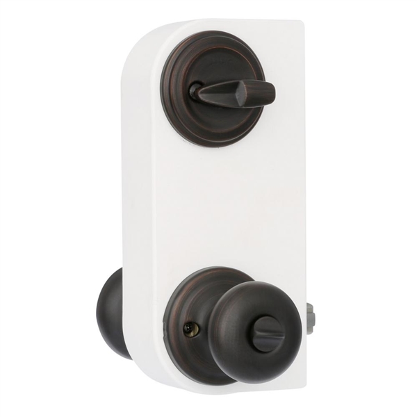 Kwikset Juno Venetian Bronze Exterior Entry Door Knob and Single Cylinder Deadbolt Combo Pack Featuring SmartKey Security