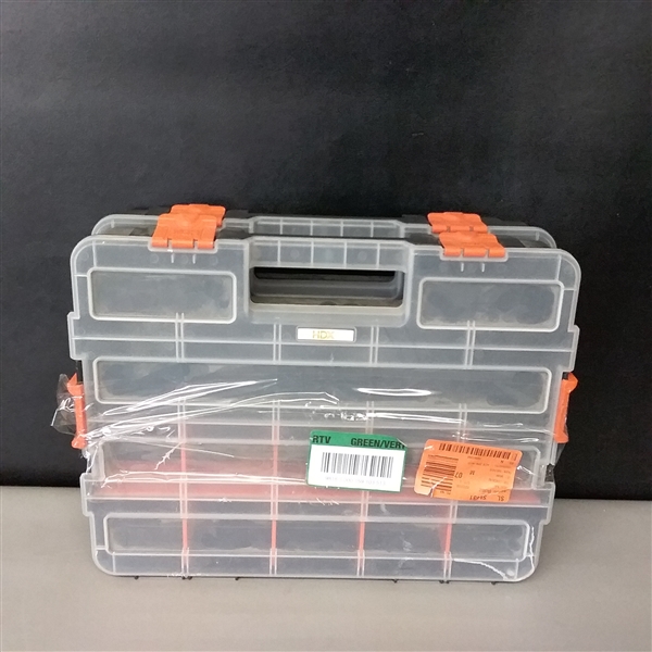 HDX 15-Compartment Interlocking Small Parts Organizer in Black (2-Pack)