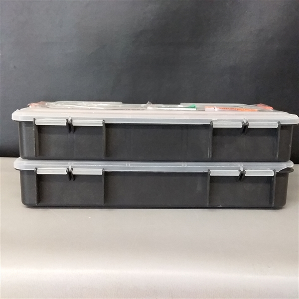 HDX 15-Compartment Interlocking Small Parts Organizer in Black (2-Pack)