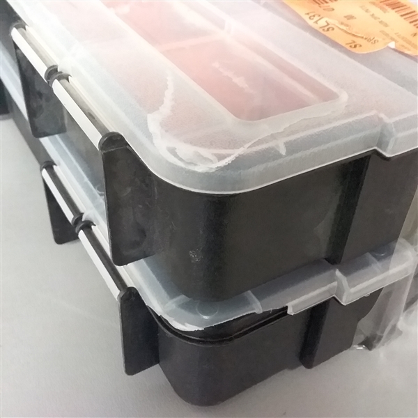 HDX 15-Compartment Interlocking Small Parts Organizer in Black (2-Pack)