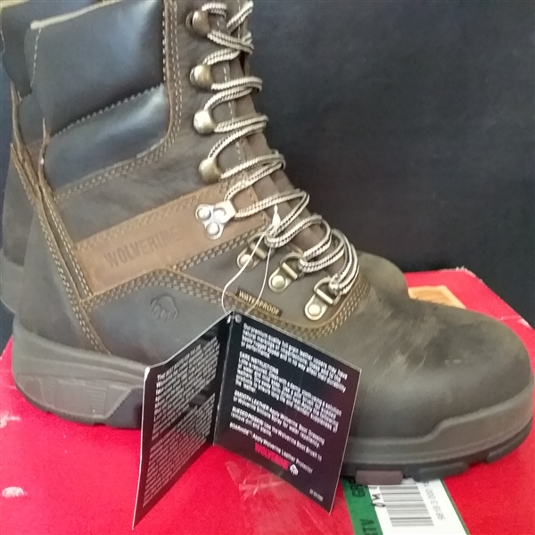 Wolverine Men's Cabor Waterproof 8'' Work Boots - Composite Toe - Dark Brown Size 7.5(M)