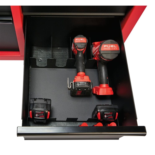 Milwaukee 46 in. 16-Drawer Steel Tool Chest and Rolling Cabinet Set, Textured Red and Black Matte