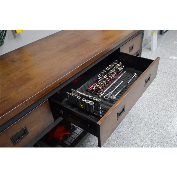 Duramax Building Products 72 in. x 24 in. with 3-Drawers Rolling Industrial Workbench and Wood Top