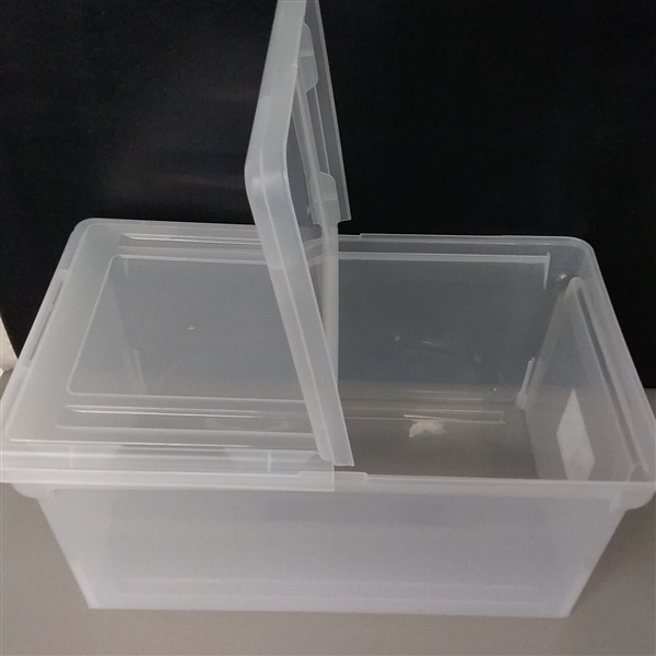 Iris 44 Qt. Split Lid Letter Size File Storage Box in Clear