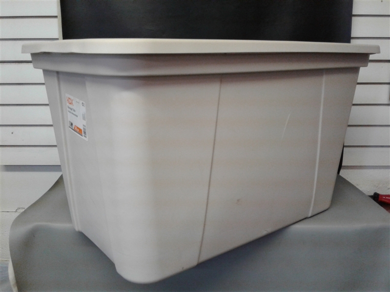 HDX 30 Gal. Storage Tote Tan