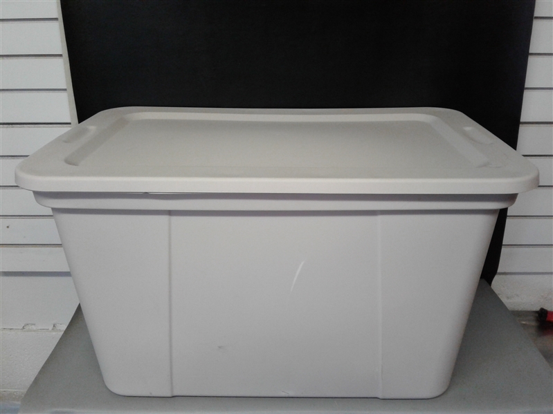 HDX 30 Gal. Storage Tote Tan