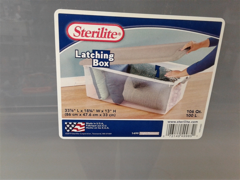 3 Pack Sterilite 106 Qt. Latching Storage Box Tan