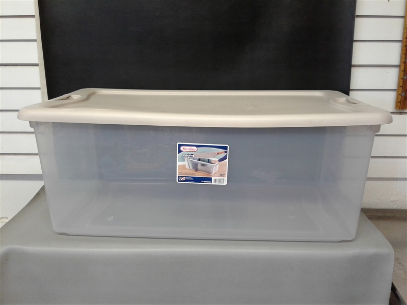3 Pack Sterilite 106 Qt. Latching Storage Box Tan