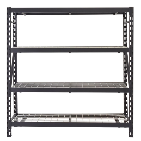 Husky Black Heavy Duty 4-Tier Steel Garage Storage Shelving Unit (77 in. W x 78 in. H x 24 in. D)