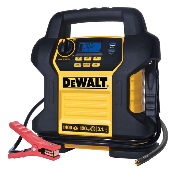 DEWALT 1400 Peak Amp Jump Starter with Digital Compressor